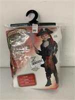 BUCCANEER CAPTAIN BLACK CHILD COSTUME , SIZE SMALL