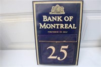 Vintage Tin Bank of Montreal Perpetual Calendar