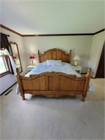 Custom Built Solid Oak King Size bed frame, come
