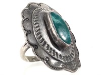 Unmarked NA Style Turquoise Ring 9.5g TW Sz 8