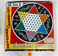 Vtg Ohio Art Chinese& Regular Checkers Tin