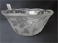 Frosted Glass Bowl - 10" Dia x 5" Tall