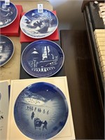 Row of Royal Copenhagen B&G Plates Blue