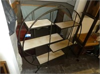 Round shelf unit - metal and wood - approx. 51" x
