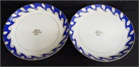 Pair of antique English porcelain plates