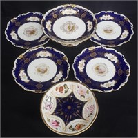 Group of English porcelain - Coalport plates, cake
