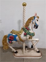 Composite statue of a carousel horse marked made