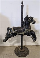 Metal carousel style horse. Stands 55 inches