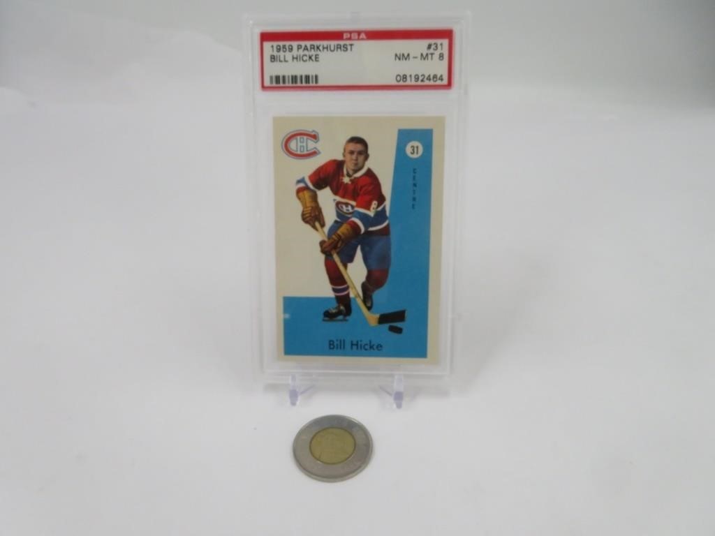 Bill Hicke 1959 Parkhurst , carte hockey gradée