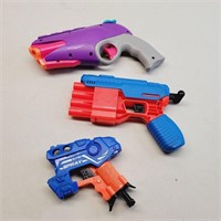 3 NERF Foam Dart Toy Handguns