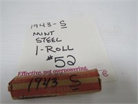 1943-S Mint Steel Pennies- One Roll