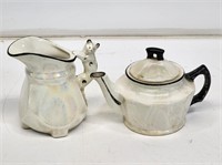 Mother of Pearl Cat Cream Pitcher and Teapot