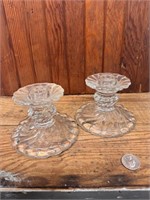 Vintage 3.5" Glass Candlestick Holders