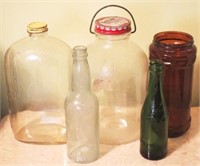 Lot of 5 Assorted Glass Bottles