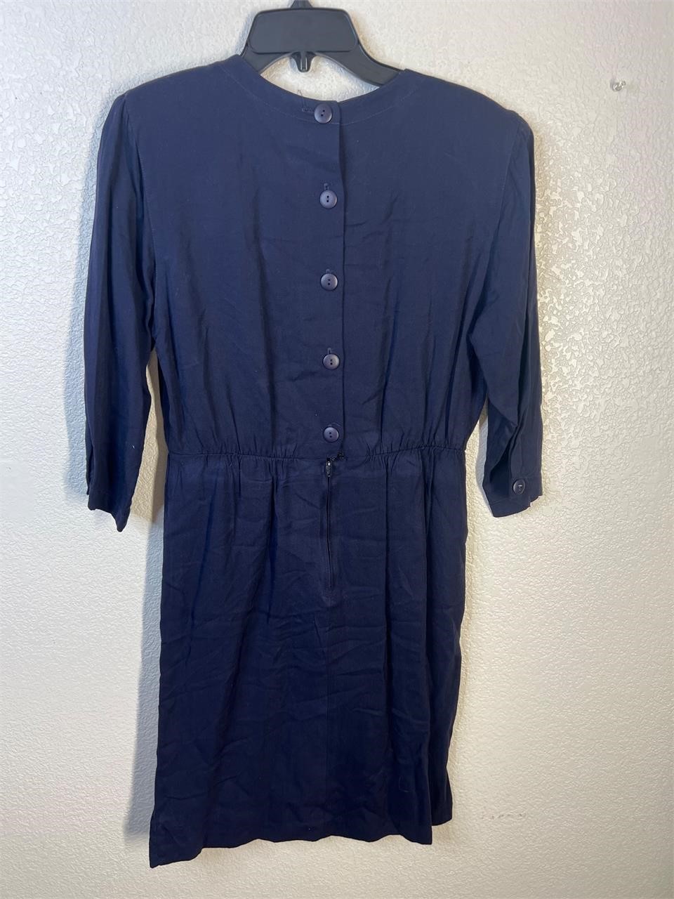 Vintage Ladies Dress Button Up Blue