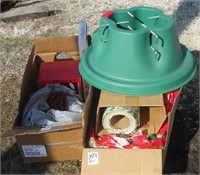 Large group of Christmas items including lights,