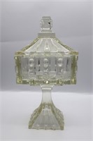 Pressed Glass Lidded Compote