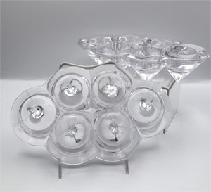 Pair of Mid Mod Crystal Candle Holders