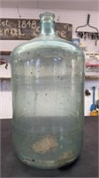 Vintage Blue glass jug 5 gallon  20 in tall 10 in