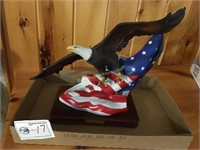 Eagle & American Flag Figurine  (Resin)