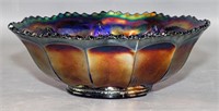 Colbolt Blue Carnival Glass Bowl