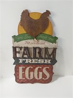 Vintage Wood Sign Fresh Eggs U15E