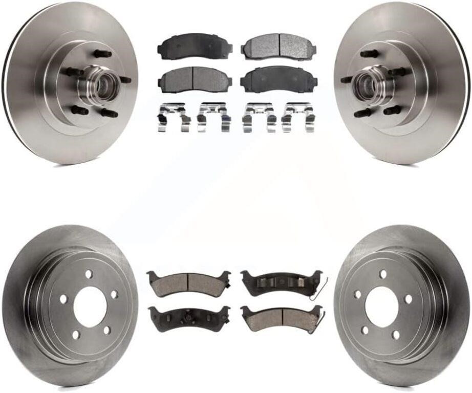 Front Rear Disc Brake Rotors And Ceramic Pads Kit