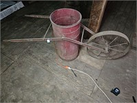 Vintage wheeled farm sprayer can