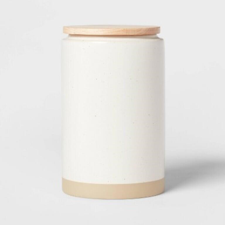 Camwood Large Stoneware Canister - Cream