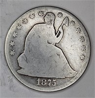 1875 Seated Liberty Half Dollar