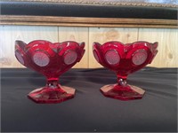 Fostoria ruby red coin Glass