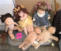 (2) Porcelain Dolls & (3) Cabbage Patch Doll