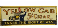 YELLOW CAB 5 CENT CIGAR SST SIGN