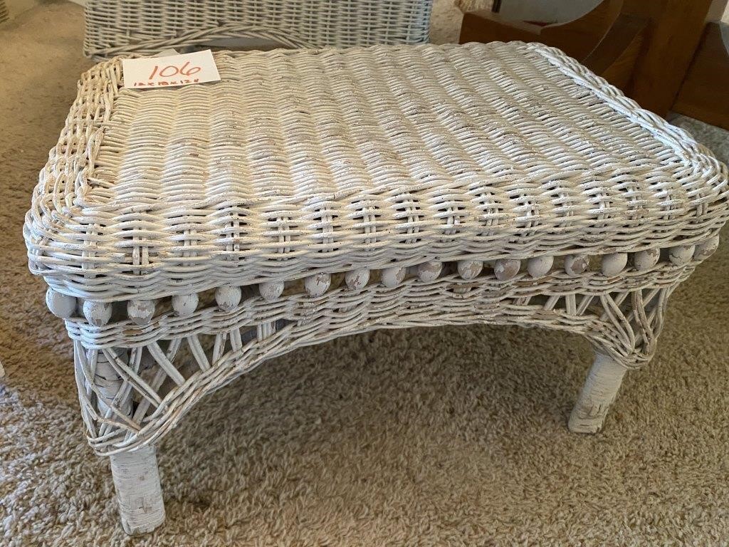 VINTAGE WICKER STOOL