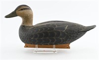 W.F. Conroy hand carved Black Duck decoy with