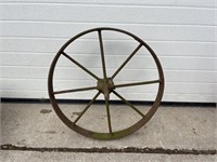 Vintage metal wheelbarrow wheel