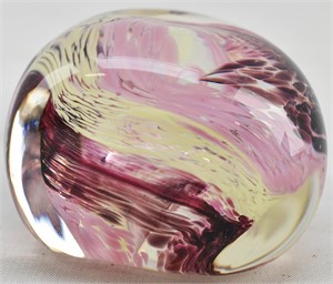 Pink Selkirk Glass Paperweight