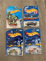 Hot Wheels Die Cast Cars Bundle of 4 on card