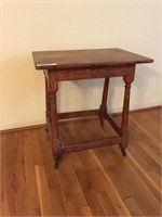 Vintage End Table with Wheels