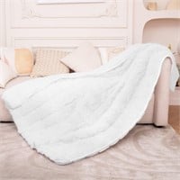 yescool Faux Fur Weighted Blanket 60"x80" 20lbs,Fu