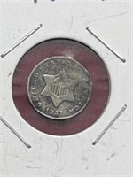 1851 3 cent Silver coin