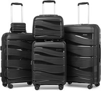 Melalenia 3 Piece Luggage Set  Black