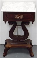 Marble Top Lyre Base Stand 28x18x14