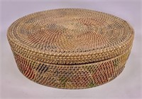 Sweet grass sewing basket, decorated top and