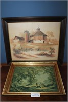 Framed Art, Farm Scene, Religious