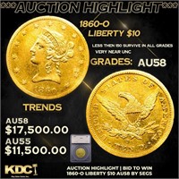 ***Auction Highlight*** 1860-o Gold Liberty Eagle