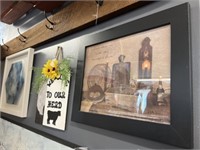 (2) Wall Hangings with Framed Print