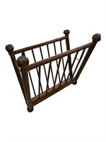 Vintage Wooden Spindle Magazine Rack-Mid Century