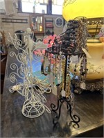 (2) Jewelry Stands with Costume Jewelry