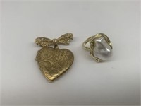 Ring and Heart Pin